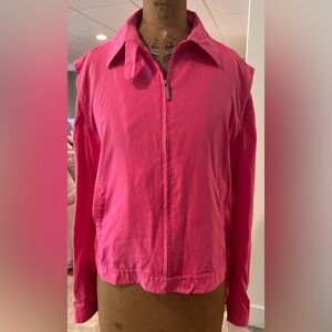 5/$25!! Lauren Ralph Lauren Pink Silk Bomber Jacket Size L